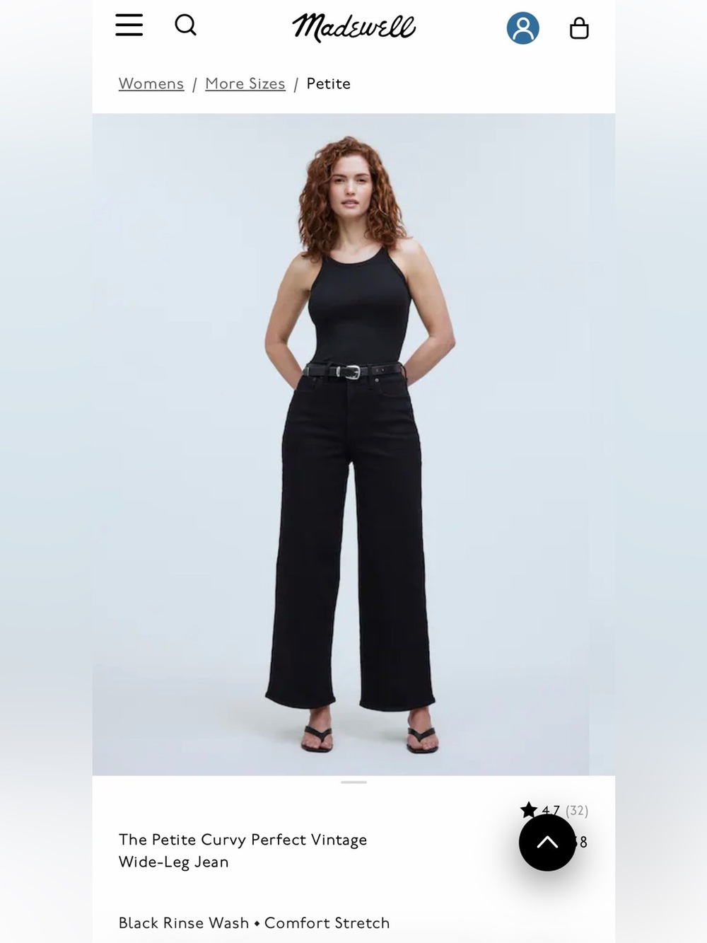 Madewell petite curvy perfect vintage wide leg jean